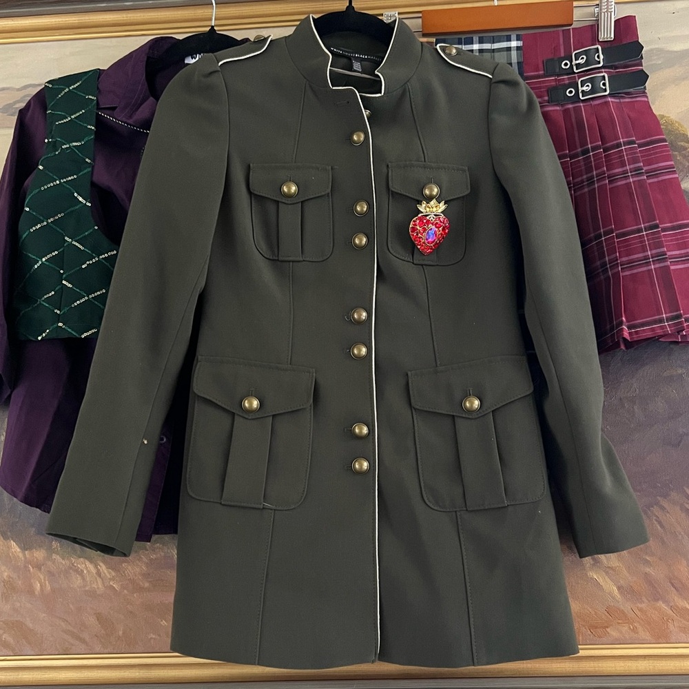 The MADD HATTER Inspired Costume Featuring WHBM Olive Utility Jacket Size XXSP